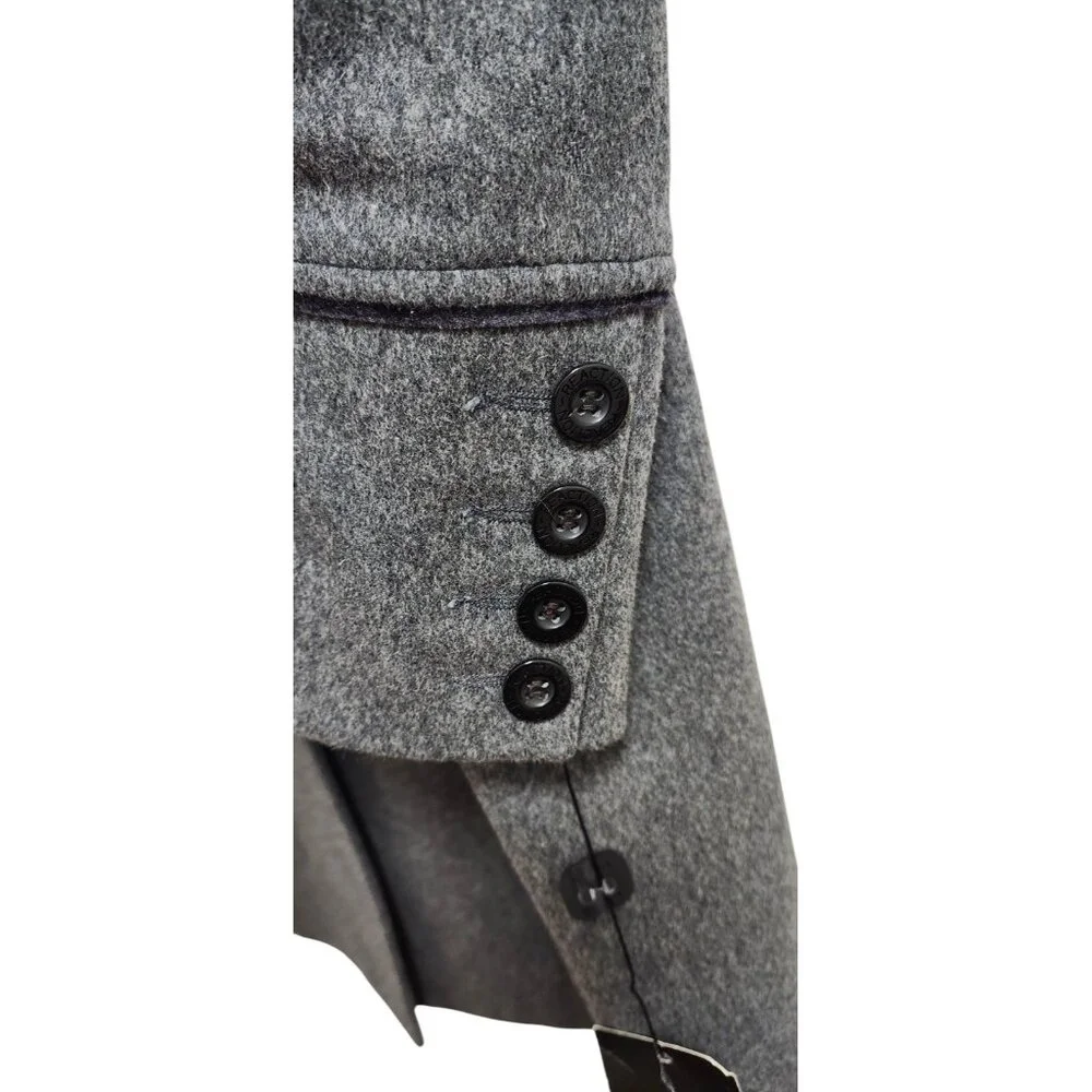 Women's Coat Kenneth Cole Wool Gray Coat Mid Knee Length Size 10 New $370